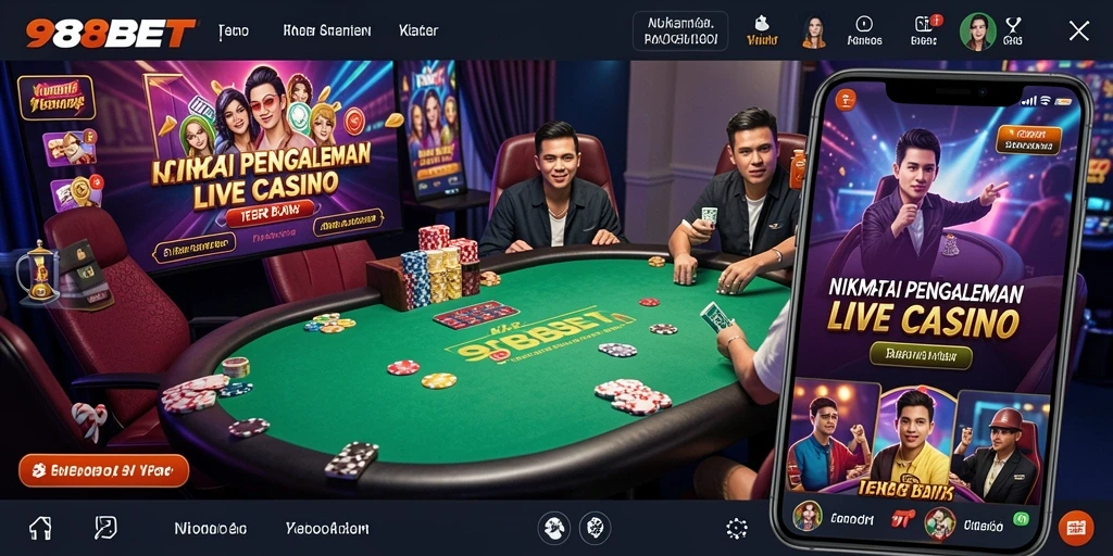 Screenshot gameplay Live Casino 988BET menampilkan suasana permainan yang menggembirakan.
