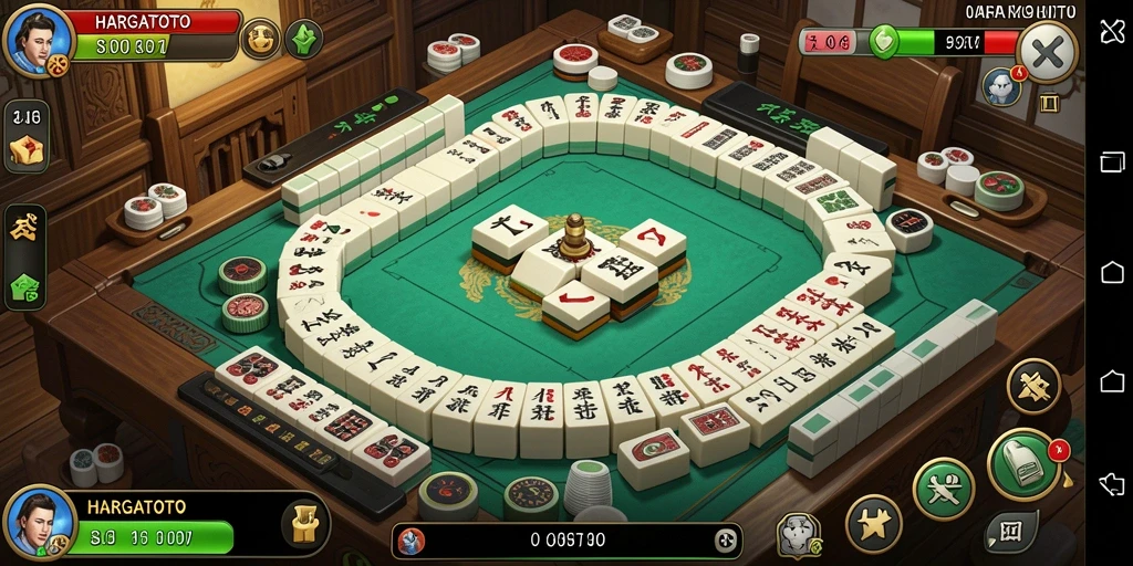 Screenshot HARGATOTO menunjukkan permainan Mahjong yang seru.