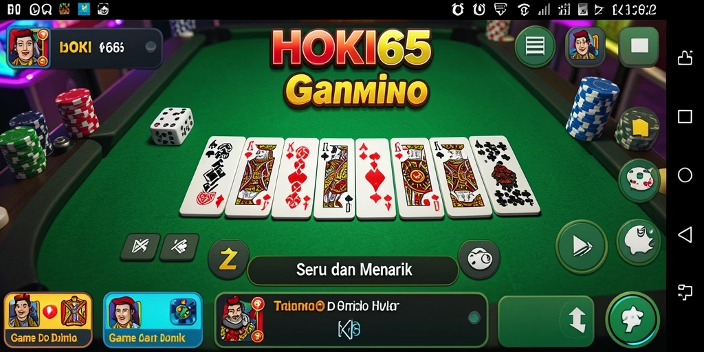 Screenshot gameplay HOKI65 yang menunjukkan aksi seru permainan Domino.