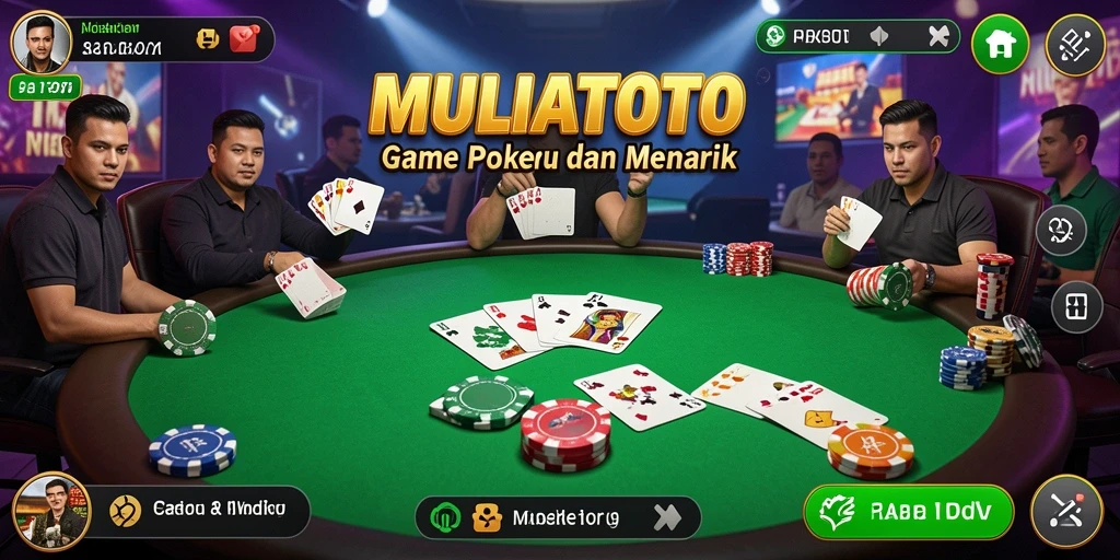 Screenshot gameplay MULIATOTO yang menunjukkan keseruan bermain poker.