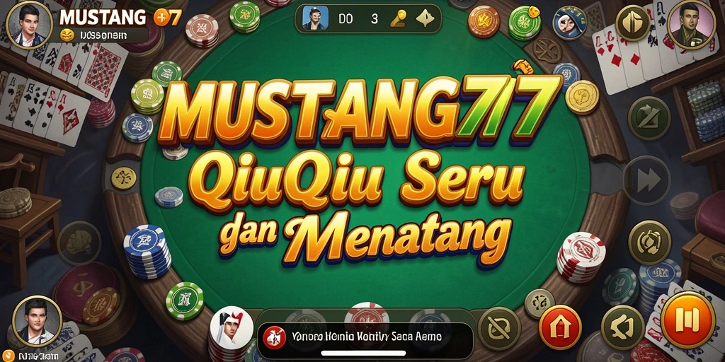 Tampilan screenshot utama MUSTANG77 memperlihatkan momen seru dalam permainan QiuQiu.