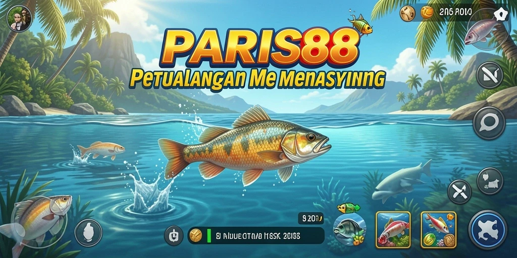 Screenshot gameplay PARIS88 yang menampilkan aksi memancing seru.