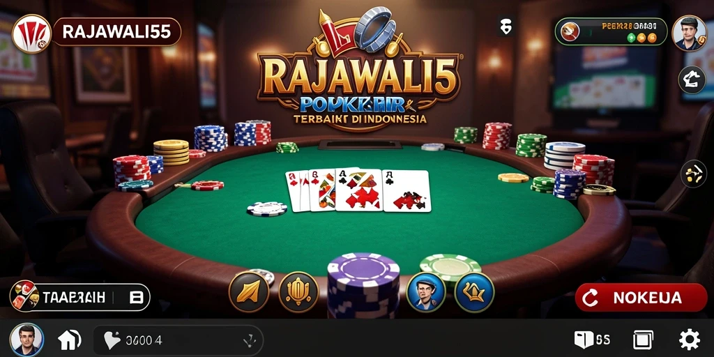 Screenshot gameplay RAJAWALI55 menunjukkan keseruan bermain poker.