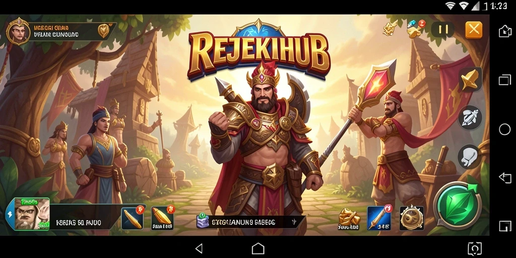 Tampilan gameplay <strong>REJEKIHUB</strong> yang menunjukkan aksi pertempuran strategis.