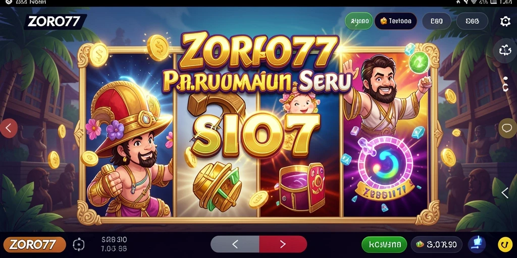 Screenshot bermain ZORO77 dengan tampilan menarik dan fitur slot.